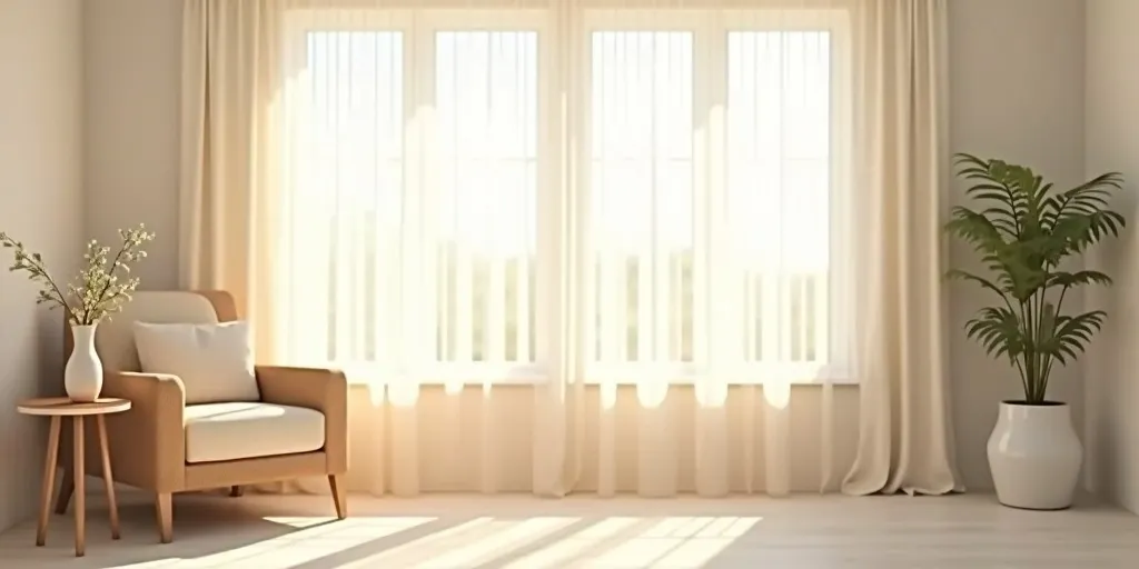 What are the aesthetic and functional advantages of using sheer curtains as window treatments?