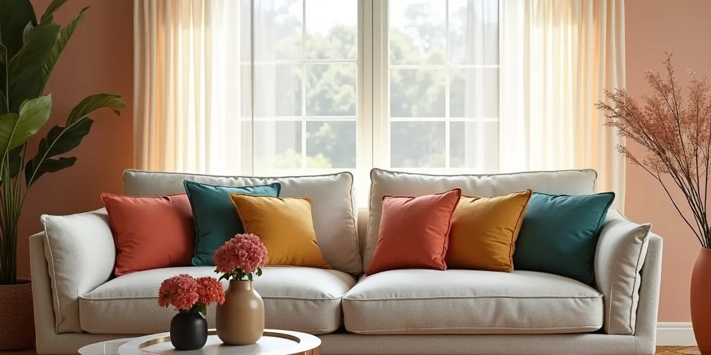 How can you ensure that the curtain color complements the existing colors in your living room?