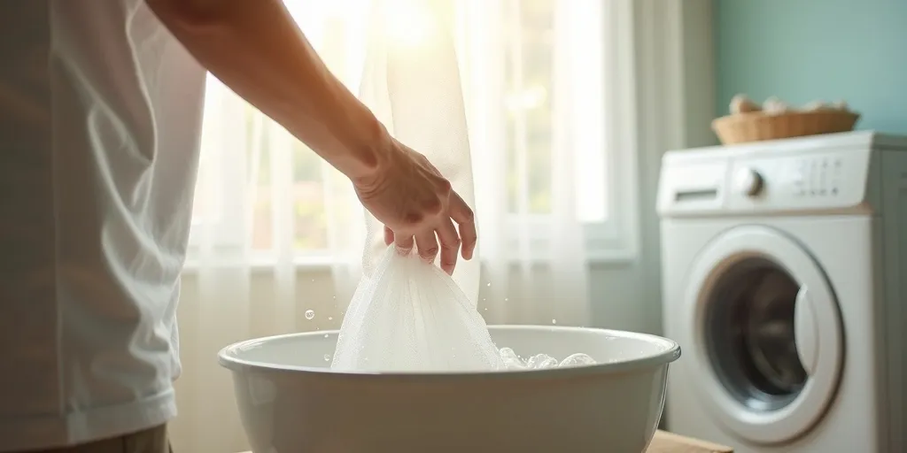 What are the steps to wash sheer curtains at home?