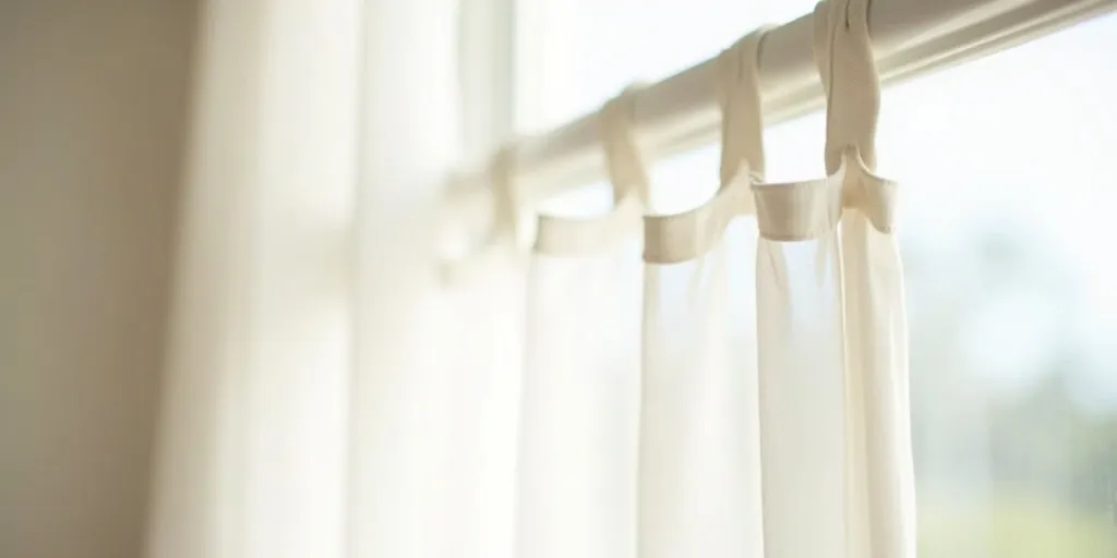 What is the process of using tension rods to hang sheer curtains without a rod?