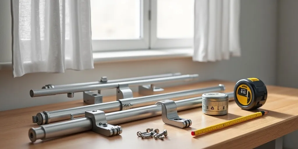 What materials are needed to install blackout curtains over blinds?