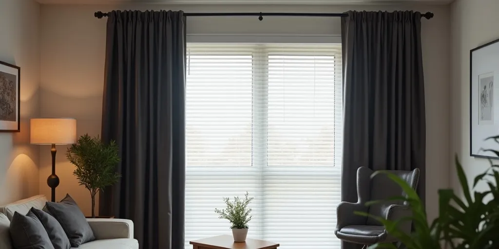 How do you hang blackout curtains over existing blinds?